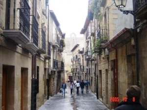 Narrow road in Catalonian town