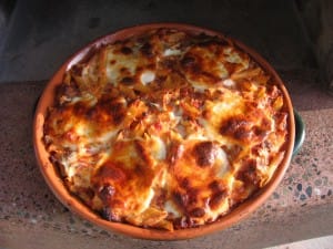 oven baked Maccheroni al forno, an Italian pasta dish from Puglia