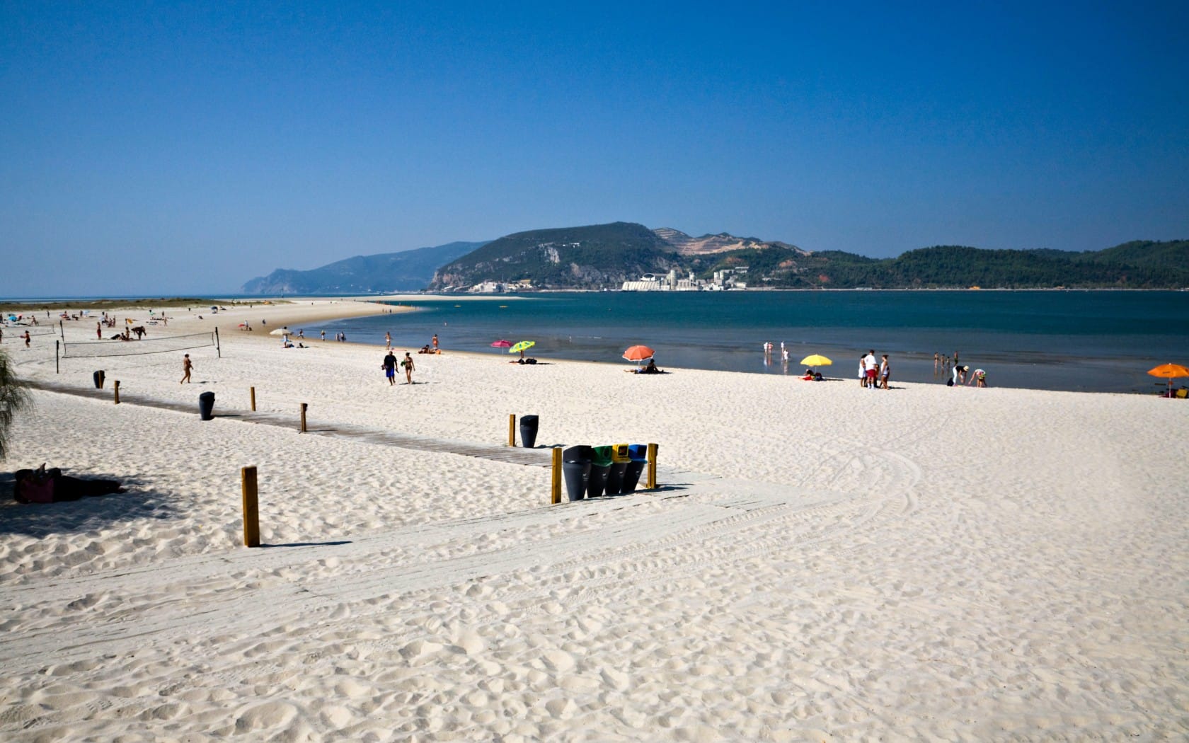 White sand beach at Troia Peninsula, Portugal