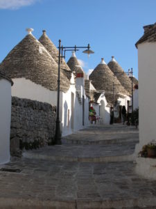 A street in Alberobello lined with trulli