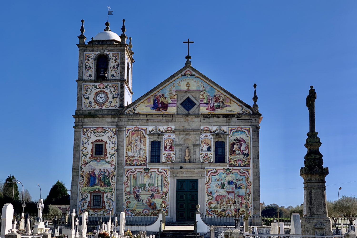 Colorful Portuguese church along the way of your bike tour.